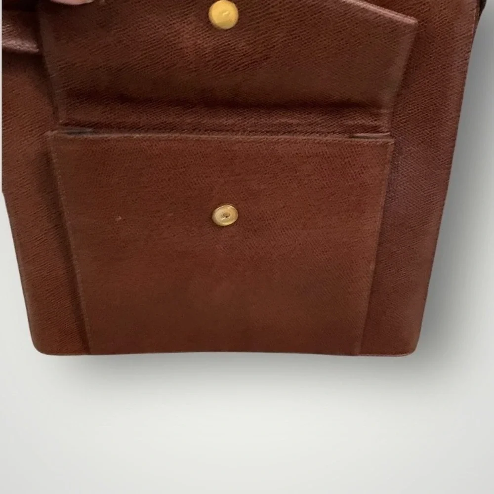 Lladro‎ Leather Structured Bag Womens Medium Brown Vintage Y2K Satchel Crossbody
